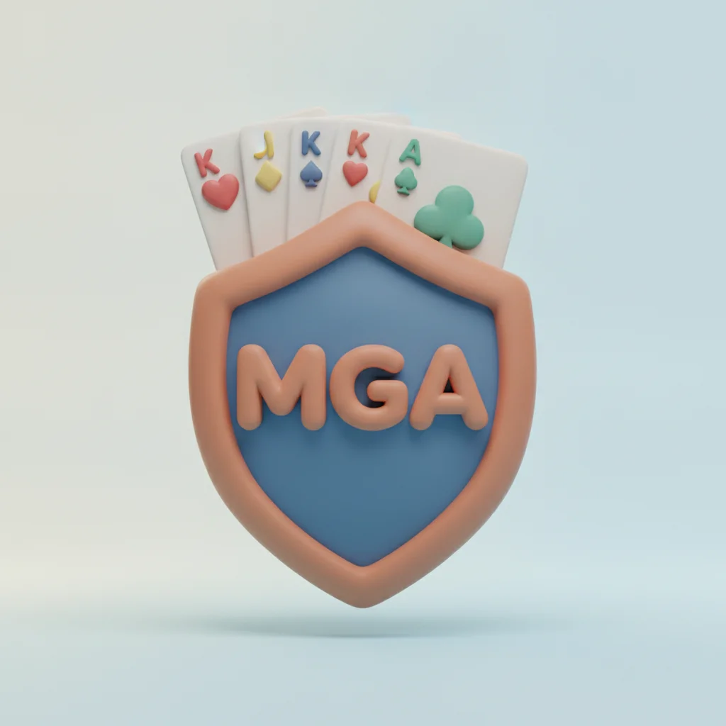 En sköld med MGA-logotyp som representerar säkerheten hos licensierade casinon.
