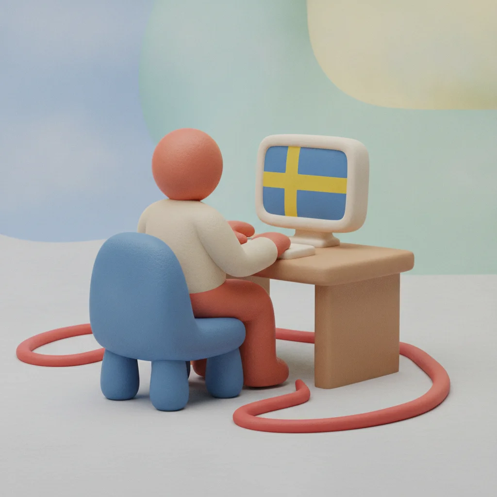 En illustration som visar att det är lagligt för en svensk spelare att spela.